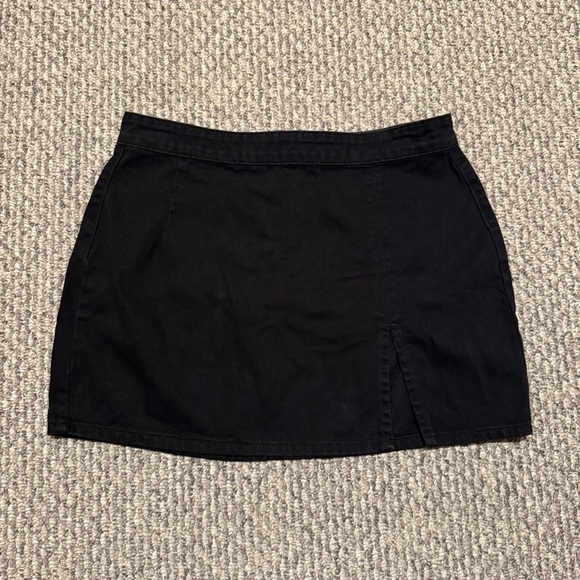 Lioness Lola Black Side Slit Denim Mini Skirt - Picture 2 of 6